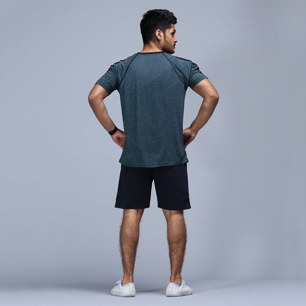 Grey Trainfit Tee, Lightweight Breathable Poly Spandex Fabric Blend, Best Sportswear
