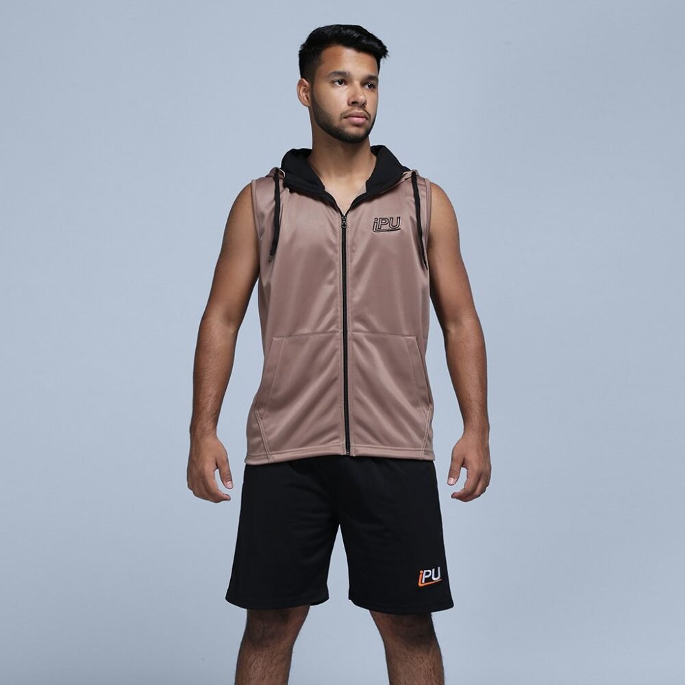 Performance Sleeveless Hoodie - Clifton Sand