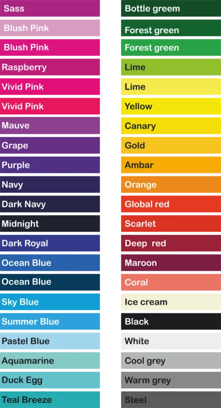 IPU Sports Color Palette for Custom Sportswear, Jerseys.