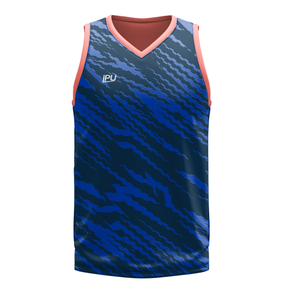 Blue basketball jerseys from IPU Sports.